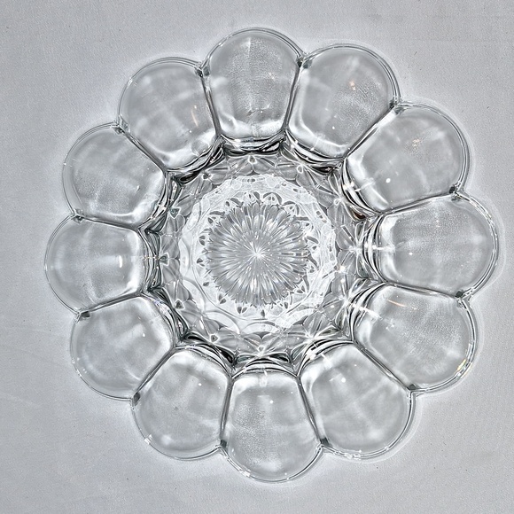 🥚 Deviled Eggs Clear Heavy Glass Serving Plate by Anchor Hocking - Picture 2 of 8